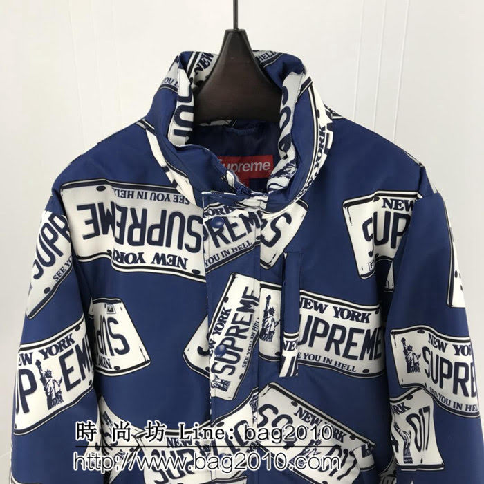 SUPREME 18Aw SuP車牌 麵包羽絨服 超級厚重 防風斜紋純棉 羽絨服 男女同款 ydi2561